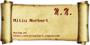 Mitiu Norbert névjegykártya